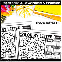 Fall Color by Letter and Beginning Sound Pages