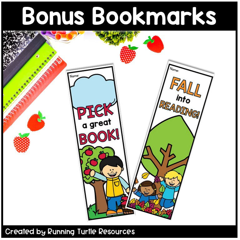September Reading Bingo, Fall Reading Challenge and Bookmarks