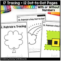 St. Patrick's Day Fine Motor Activities, March Activity Packet Preschool