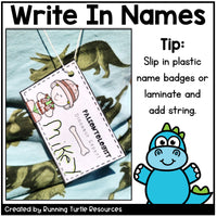 Dinosaur Expert Name Tags for Preschool and Kindergarten