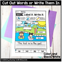 CVC Labeling Pictures, Label it! Write it!, Read and Match CVC Worksheets