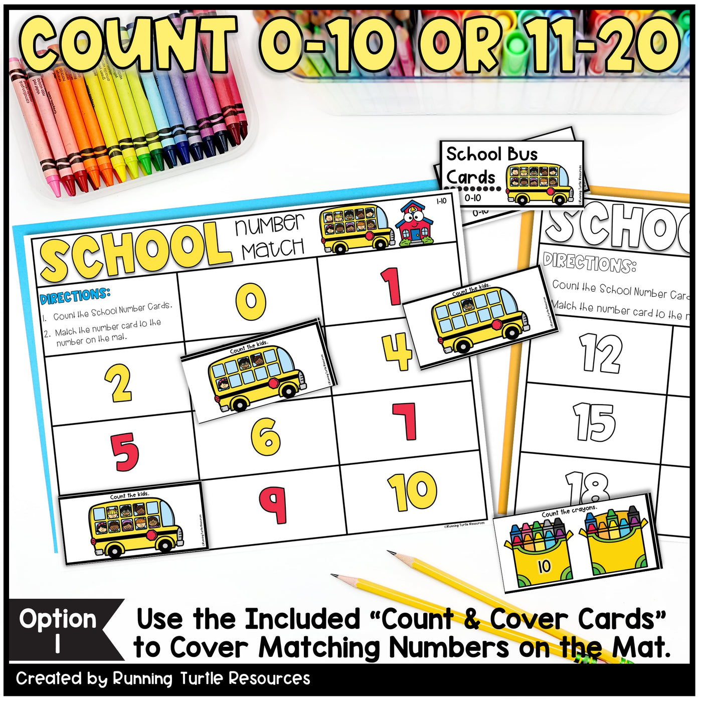 Number Match Task Cards Back to School
