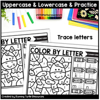 Farm Color by Letter and Beginning Sound Pages