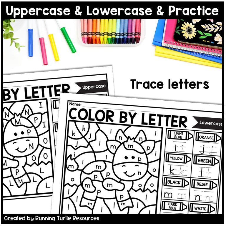 Farm Color by Letter and Beginning Sound Pages