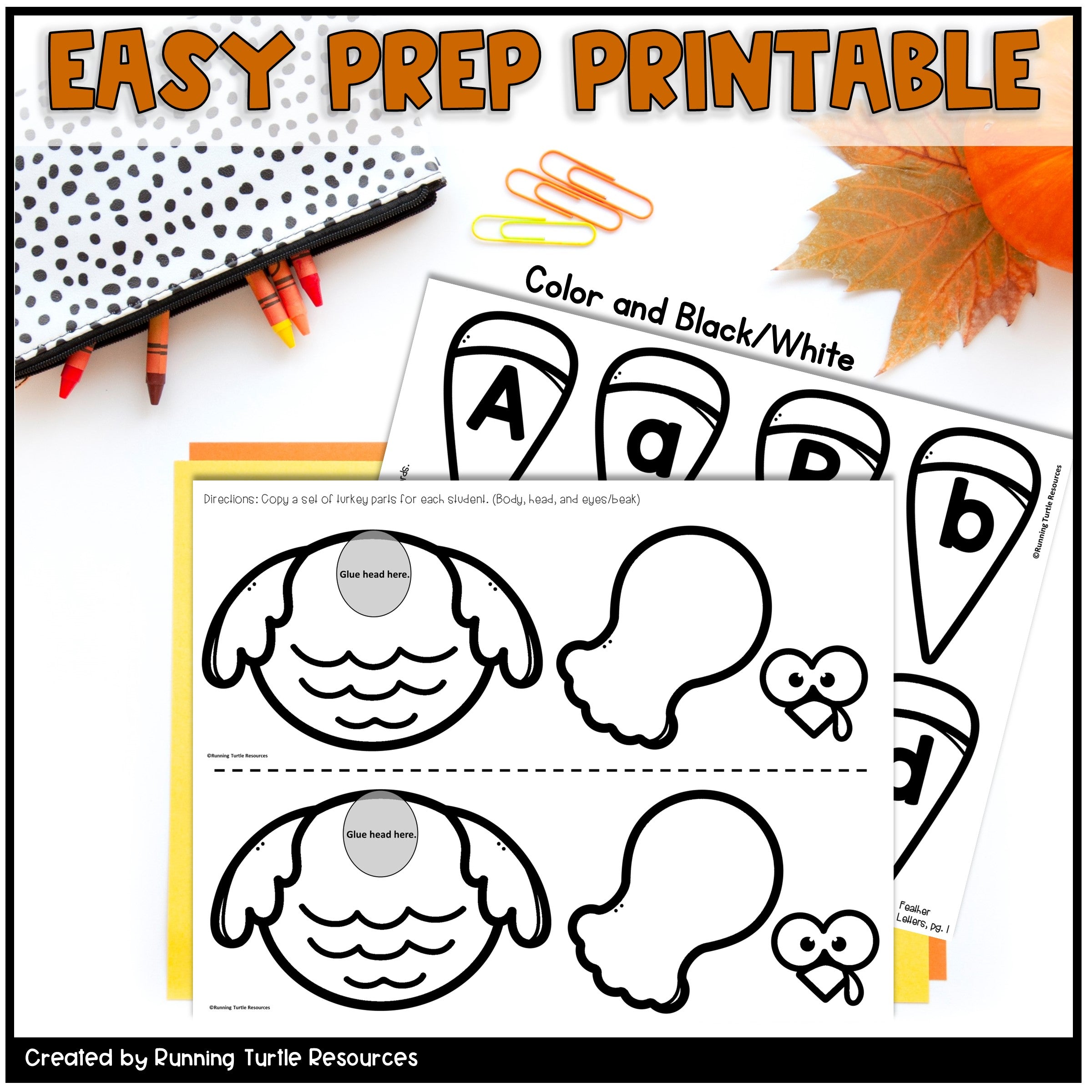 Turkey Name Craft EDITABLE l Thanksgiving Craftivity Preschool