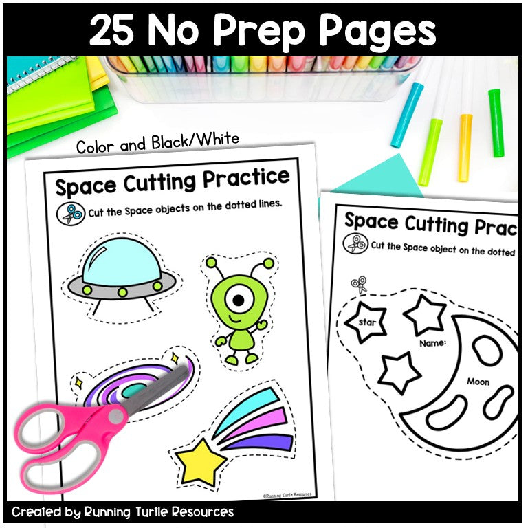 Space Cutting Practice during the Artemis 2 Mission, Preschool & Kindergarten Fine Motor