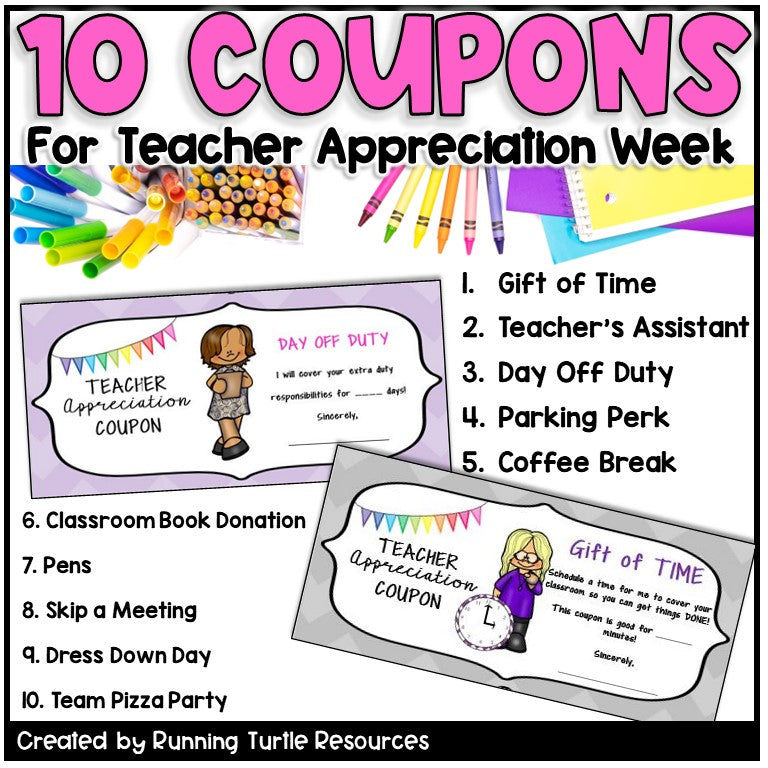 Teacher Appreciation Coupons