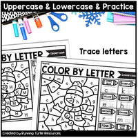 Winter Color by Letter and Beginning Sound Pages
