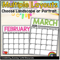 2025-2026 Editable School Calendars