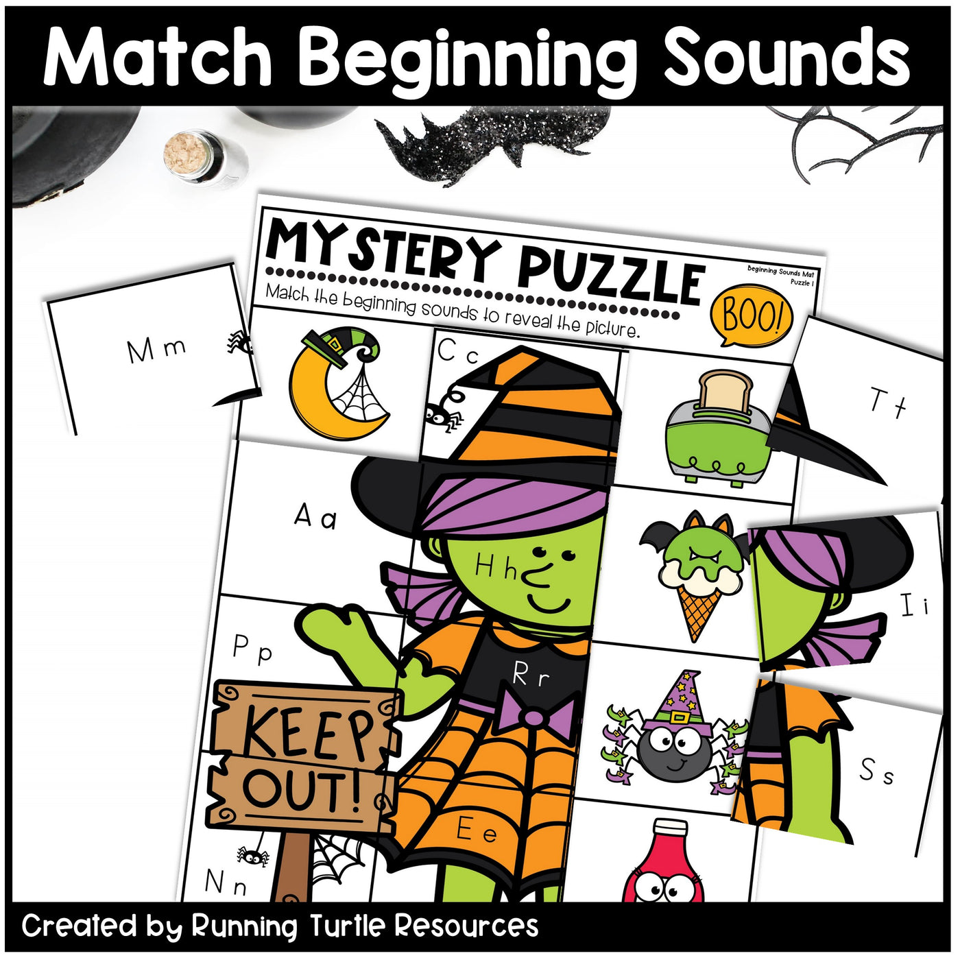 Halloween Mystery Puzzles, Fall Letter Match