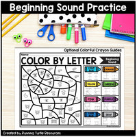 Sports Color by Letter and Beginning Sound Pages