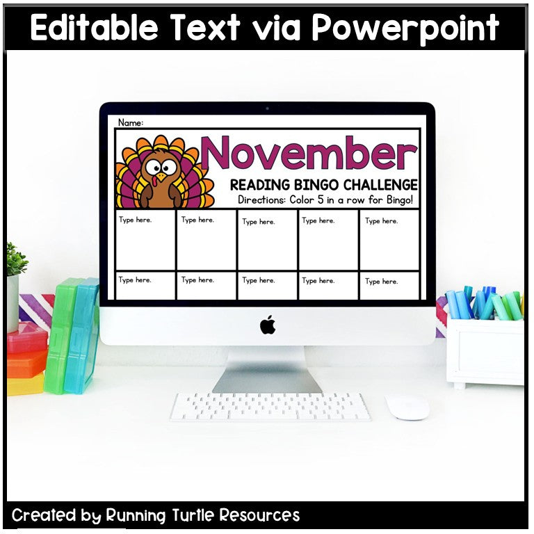 November Reading Bingo Challenge and Thankful Bookmarks