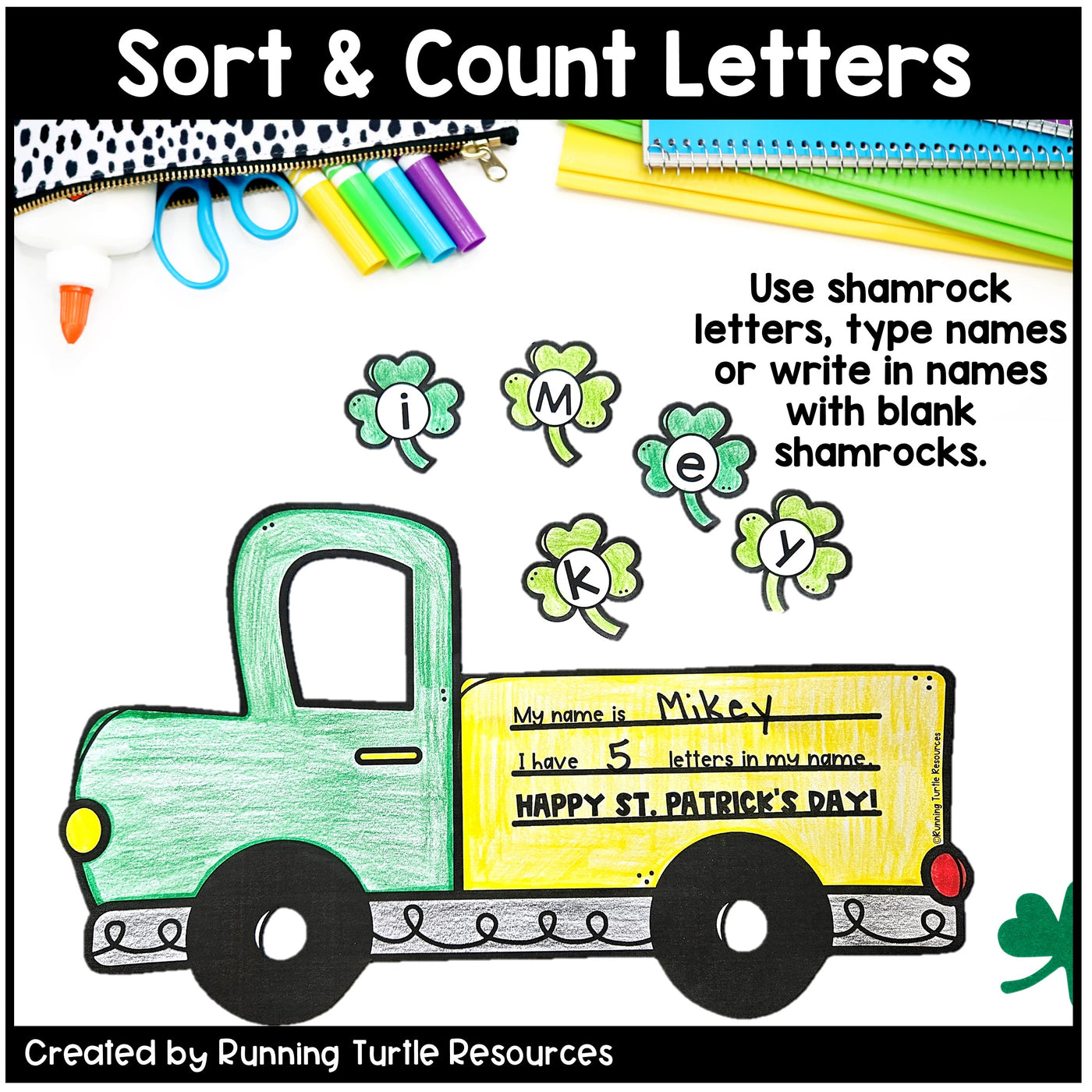 St Patricks Day Shamrock Name Craft
