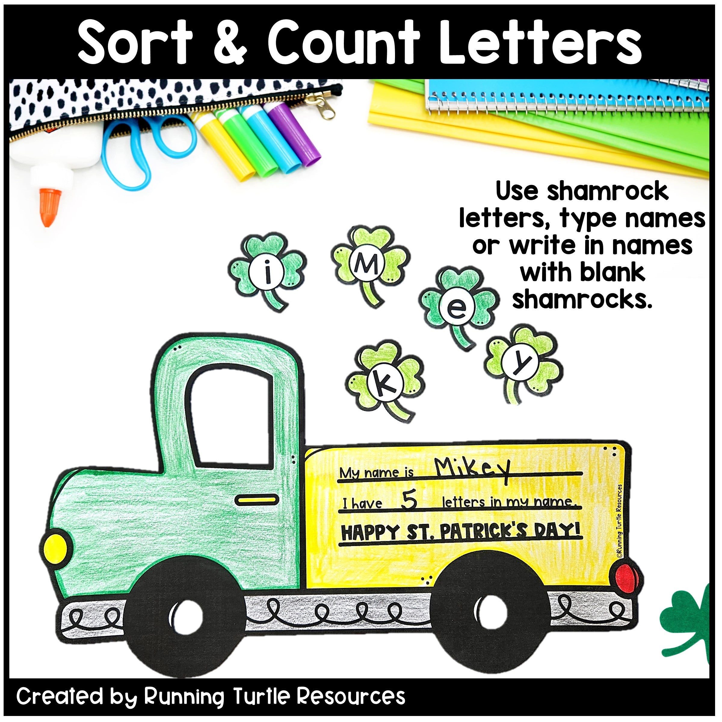 St Patricks Day Shamrock Name Craft