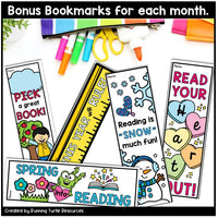 Monthly Reading Log, Reading Bingo Challenge and Bookmarks