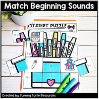Back to School Letter and Beginning Sounds Match Puzzles
