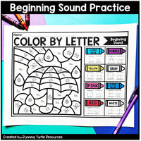 Spring Color by Letter and Beginning Sound Pages