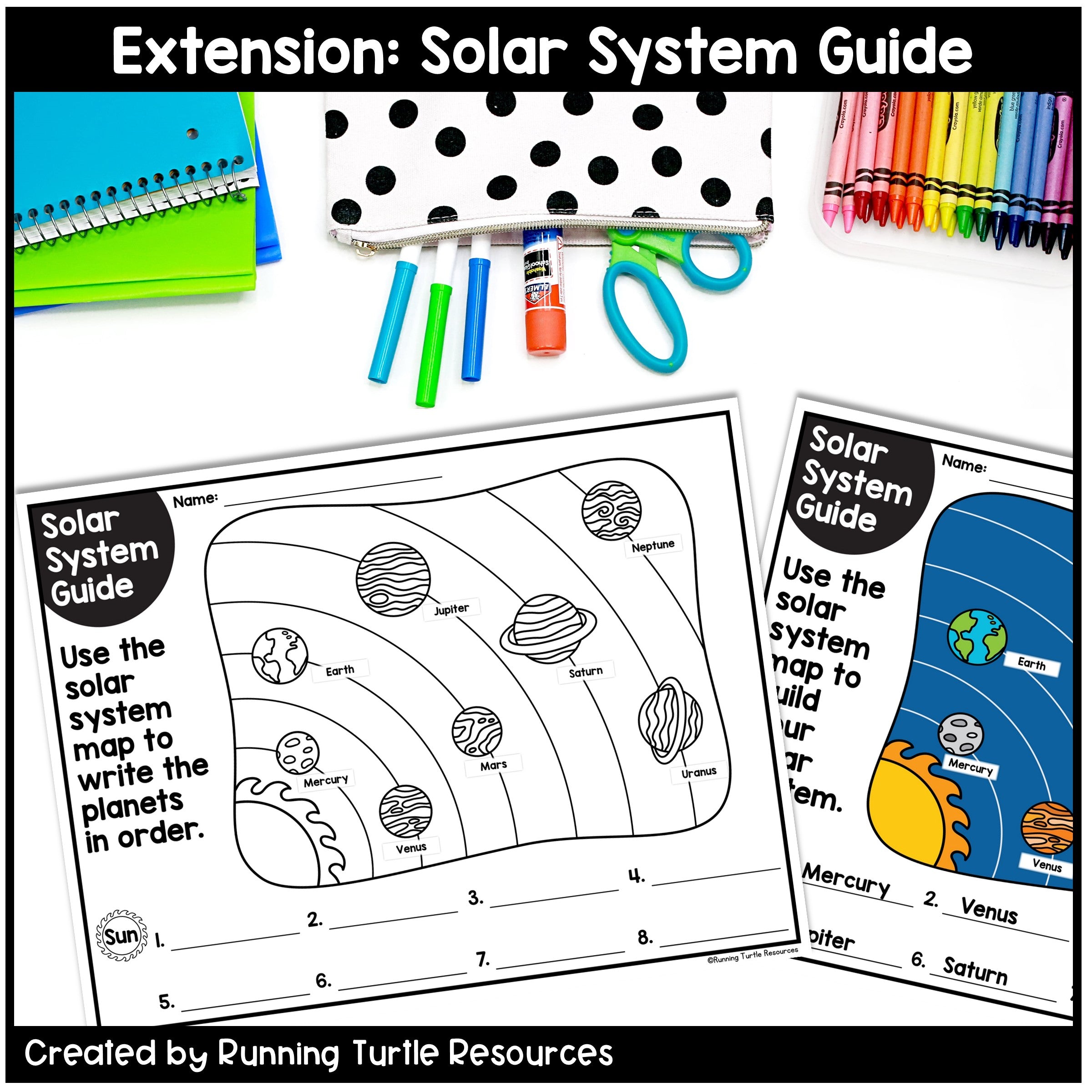 Space Name Craft, Solar System Craft for Preschool and Kindergarten for Artemis Space Mission