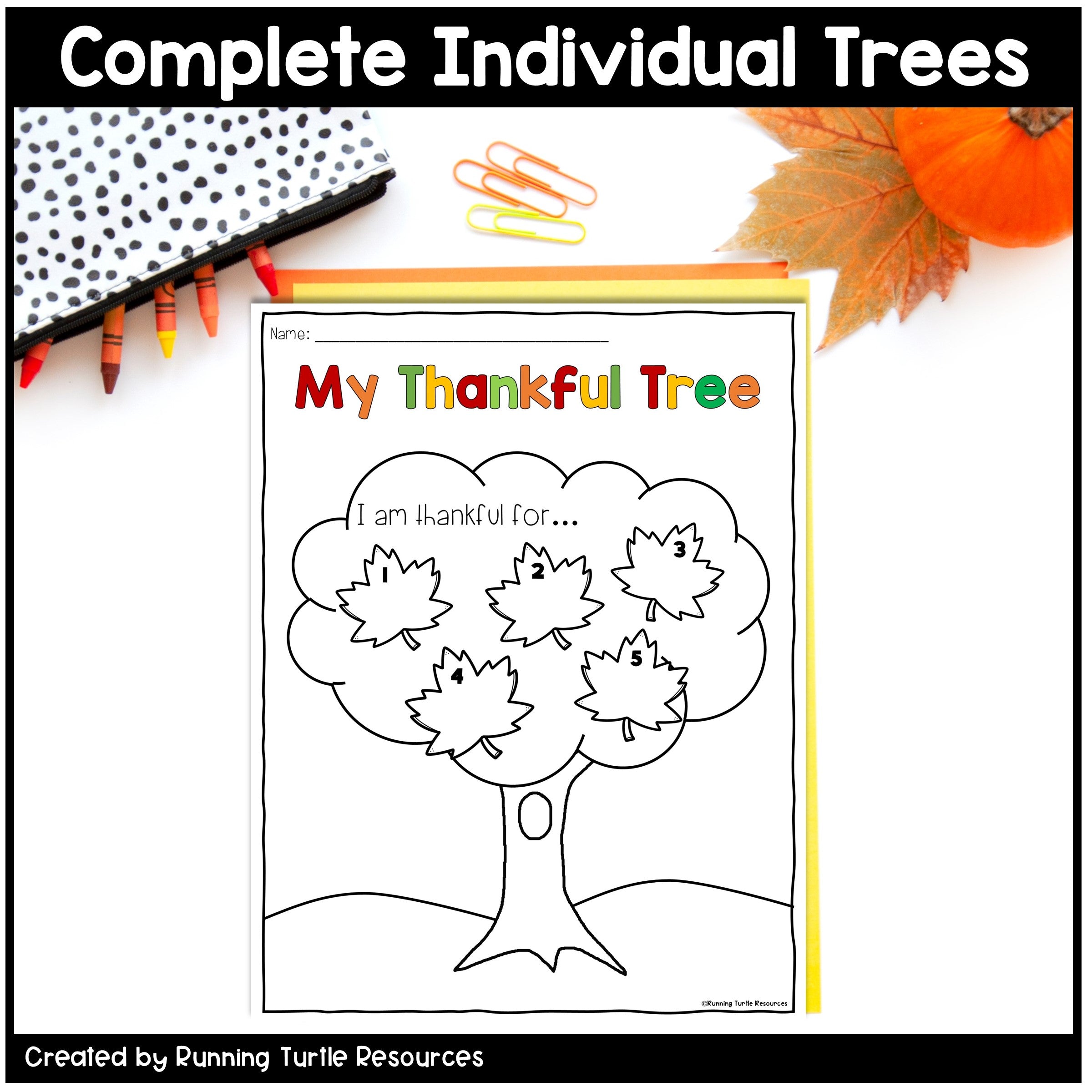 Gratitude Tree, Thanksgiving Countdown Chain, Gratitude Activities SEL