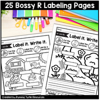 Bossy R Label It Write It Cut and Paste Worksheets for Kindergarten and 1st Grade