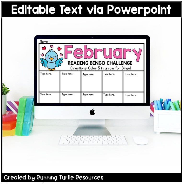 February Reading Bingo Challenge, February Reading Log and Bookmarks