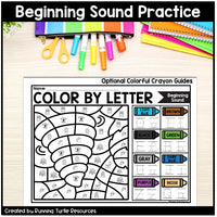 Weather Color by Letter and Beginning Sound Pages