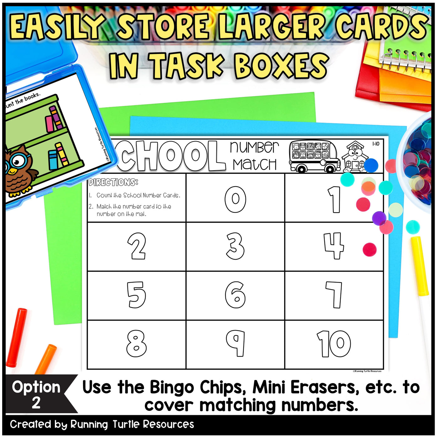 Number Match Task Cards Back to School
