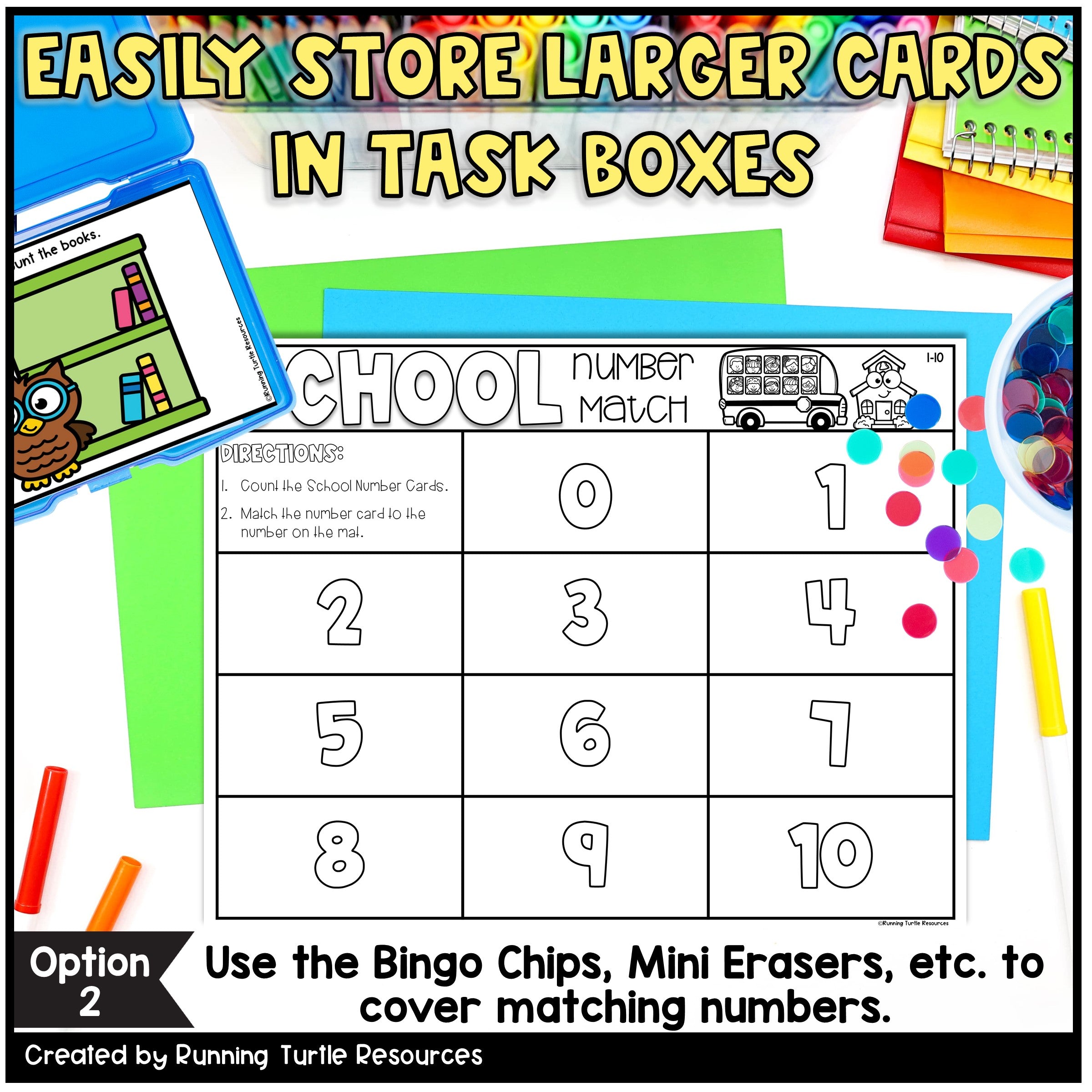 Number Match Task Cards Back to School
