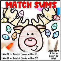 Christmas Reindeer Math Craft