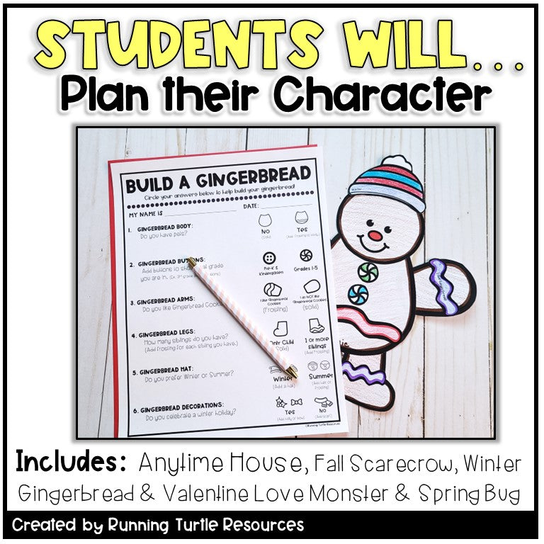 All About Me Glyph Writing Crafts Bundle