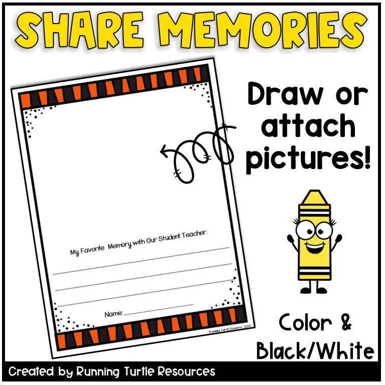 No Prep Student Teacher Memory Book Editable