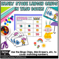 Spring Number Match Count and Cover Task Cards