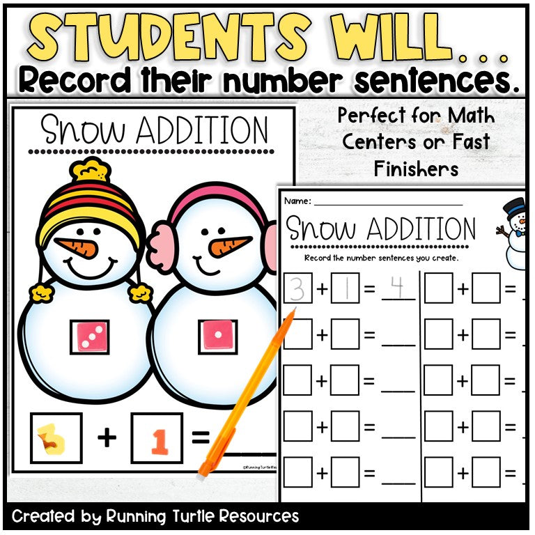 Roll and Add Dice Games Year Long Activities