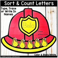 Firefighter Craft for Fire Safety Week, Preschool and Kindergarten Name Craft