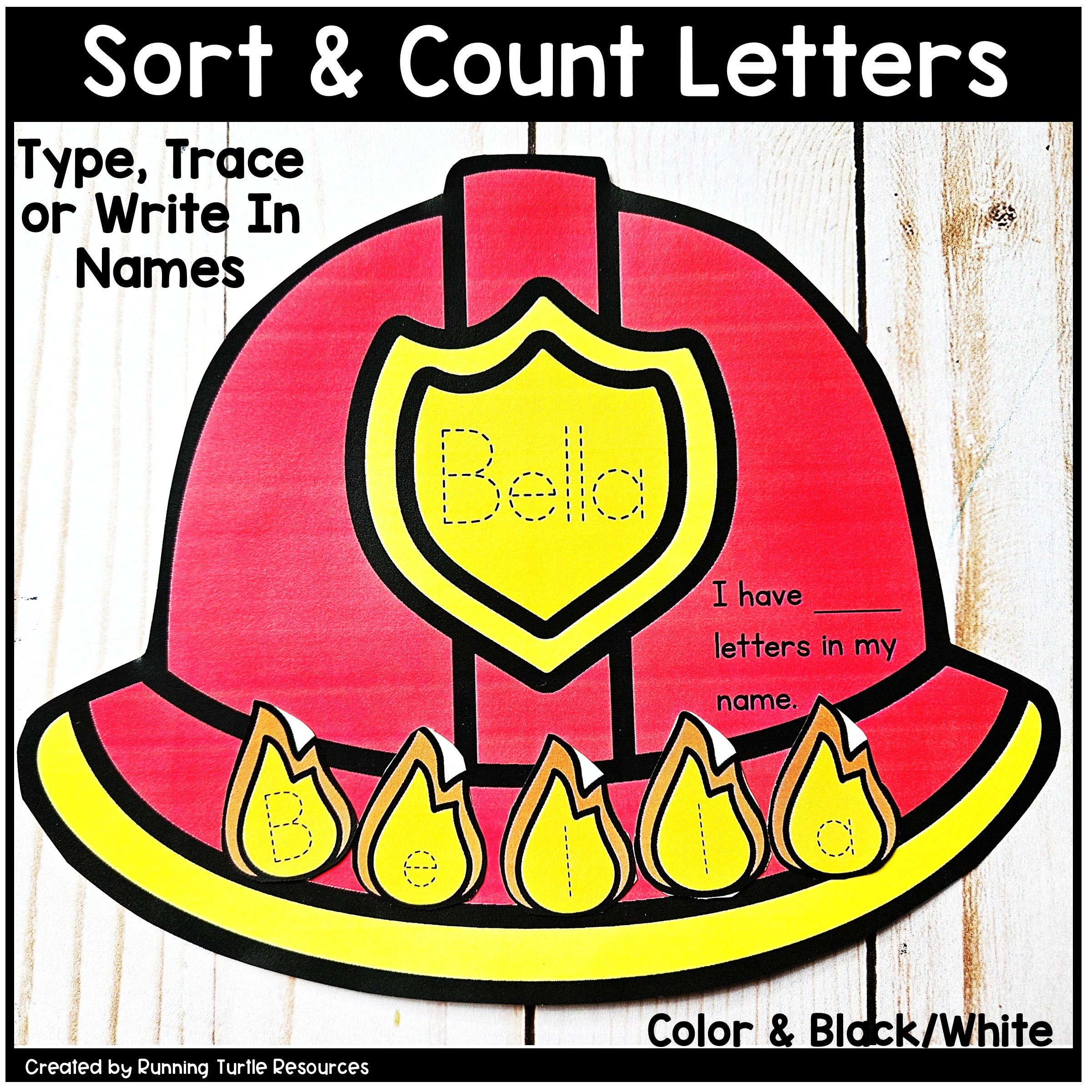 Firefighter Craft for Fire Safety Week, Preschool and Kindergarten Name Craft