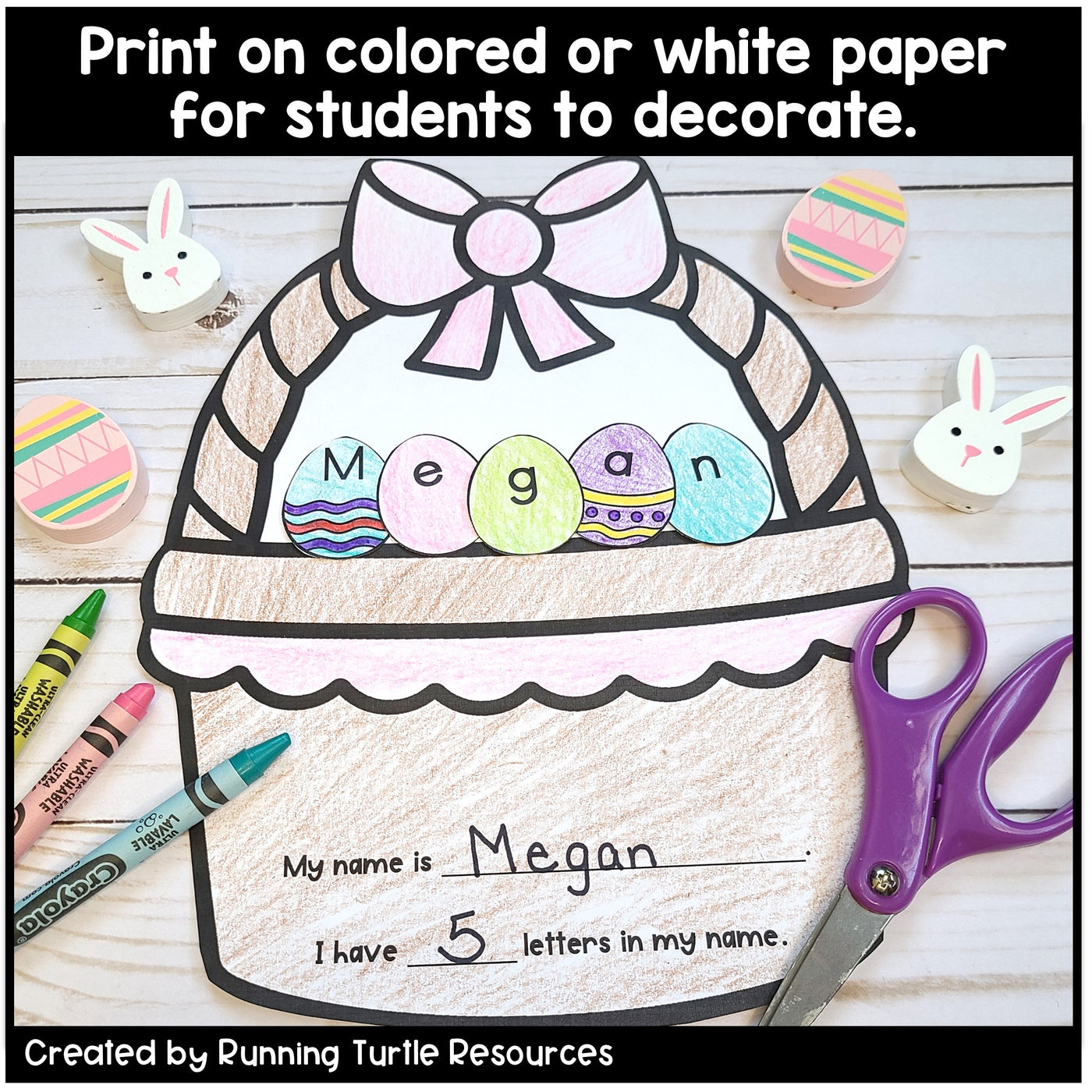 Easter Egg Basket Name Craft EDITABLE