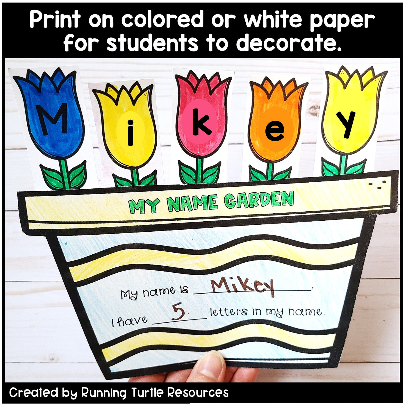 Spring Flower Name Craft Editable | Preschool & Kindergarten