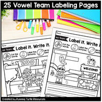 Vowel Team Labeling Worksheets