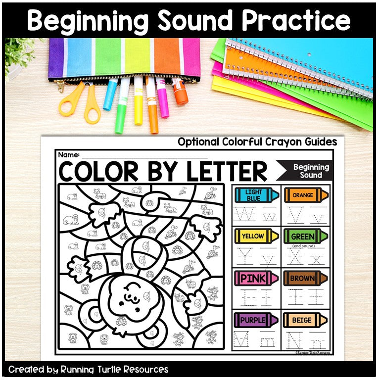 Color by Letter Printables for Preschool and Kindergarten, including letter tracing