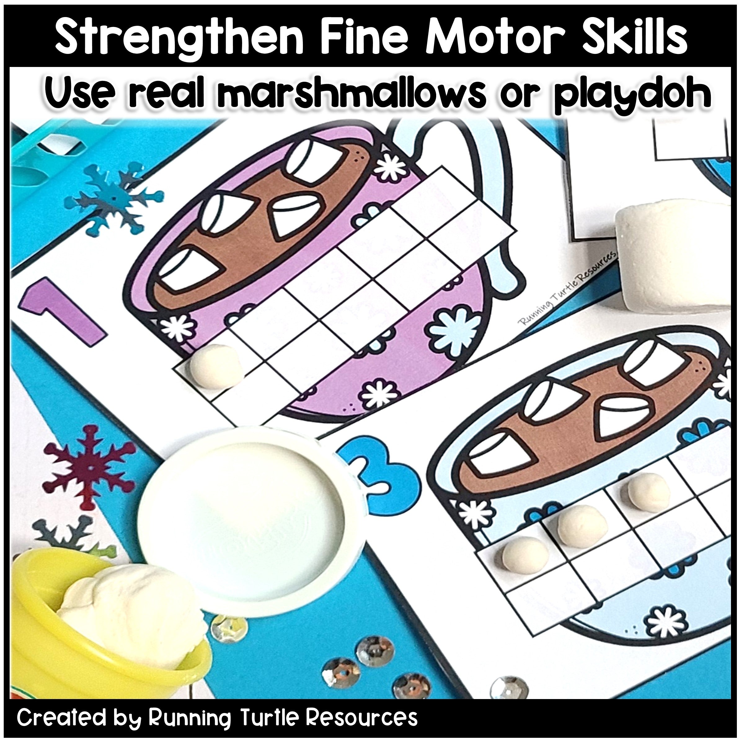 Hot Chocolate Math Ten Frames, Winter Math Centers