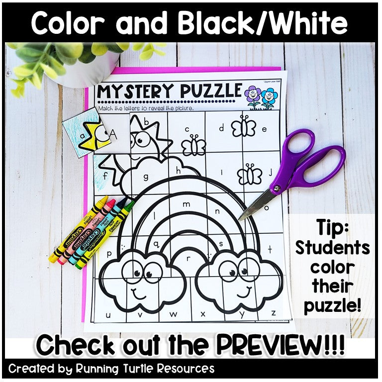 Spring Alphabet Mystery Puzzles | Beginning Sounds Match