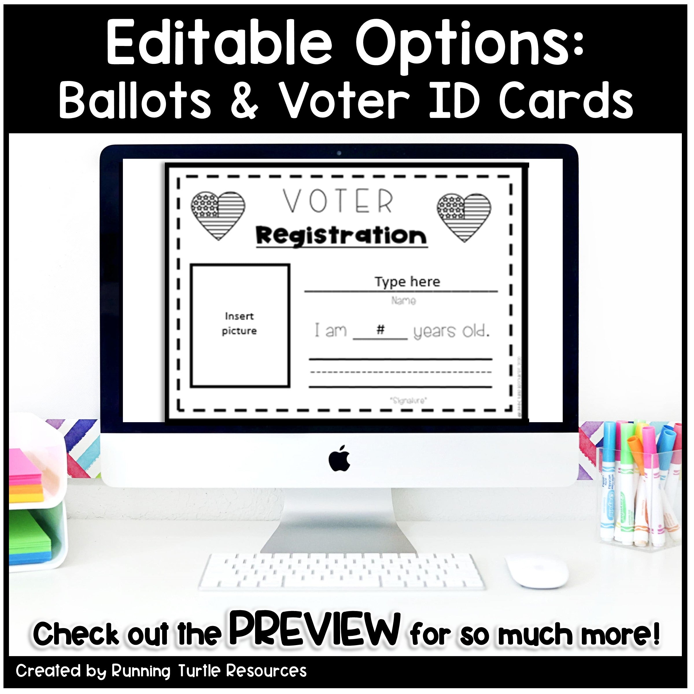 Election Day Activities, Mock Election , Vote Activity PreK, Kindergarten