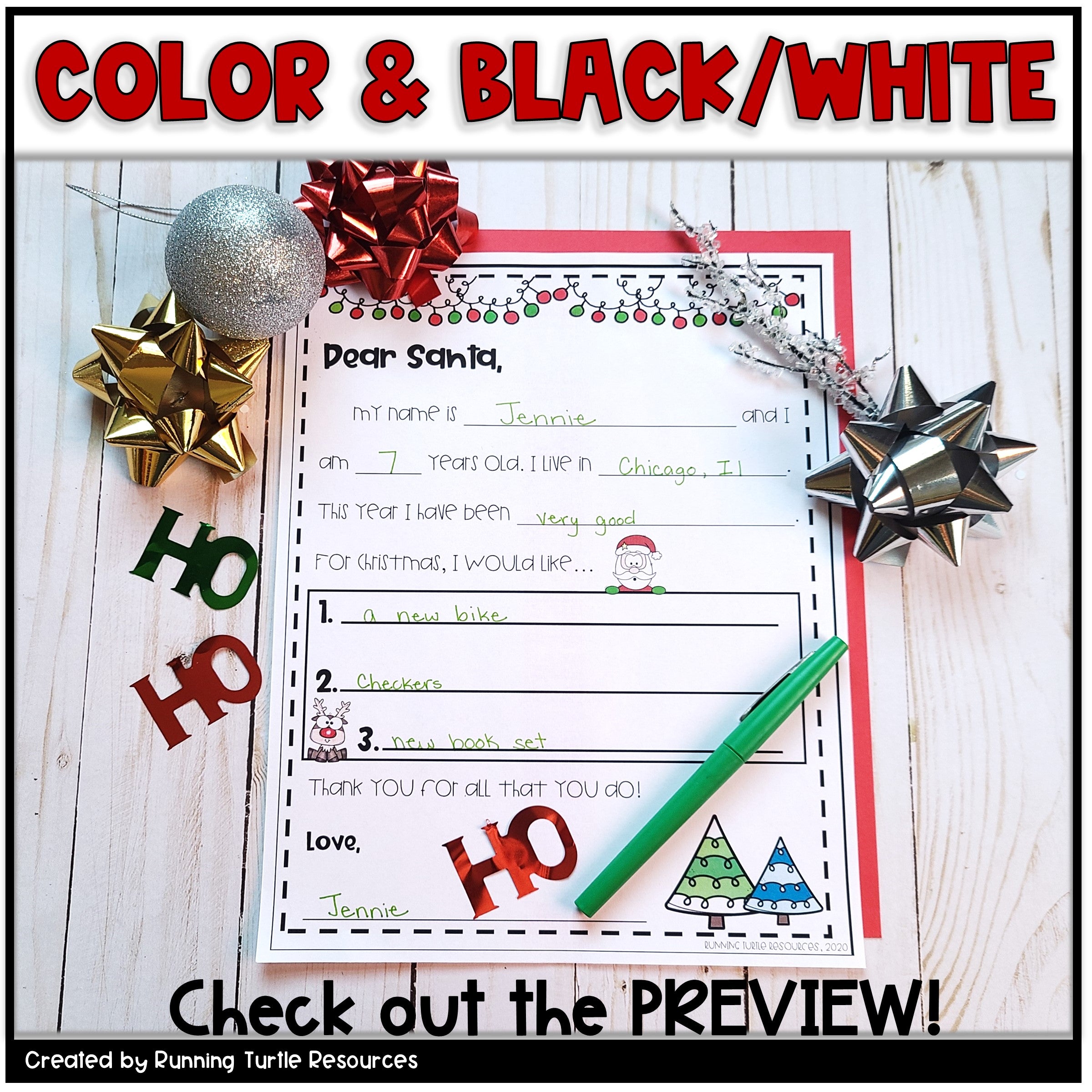 Letter to Santa Template, Dear Santa Friendly Letter