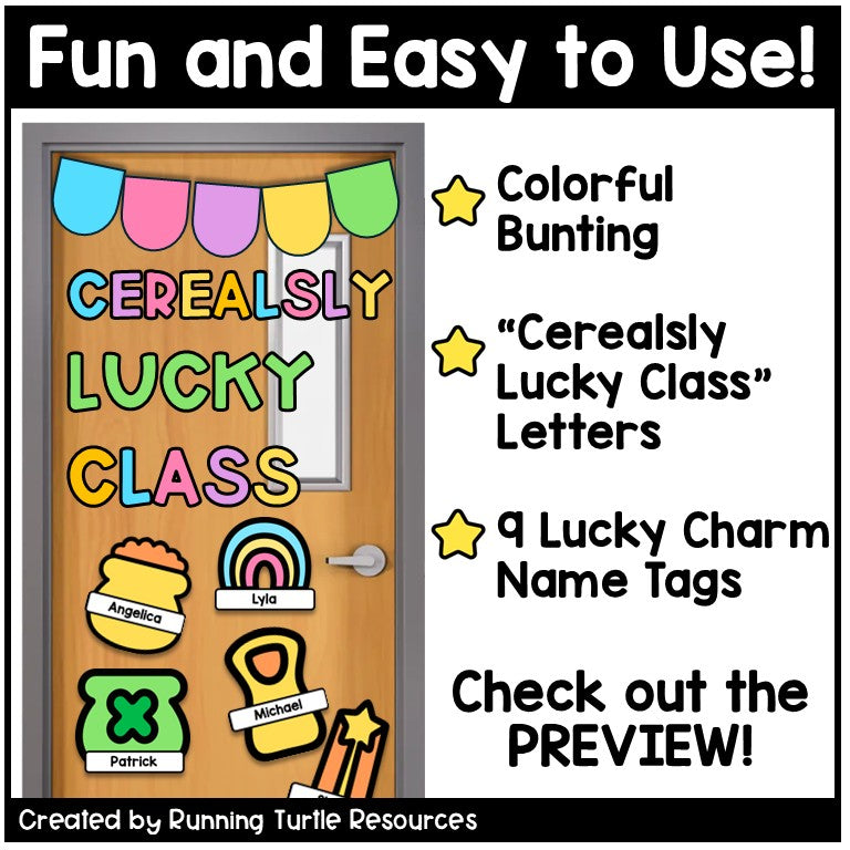 St. Patricks Day March Classroom Door, Cerealously lucky, Lucky Charms Door
