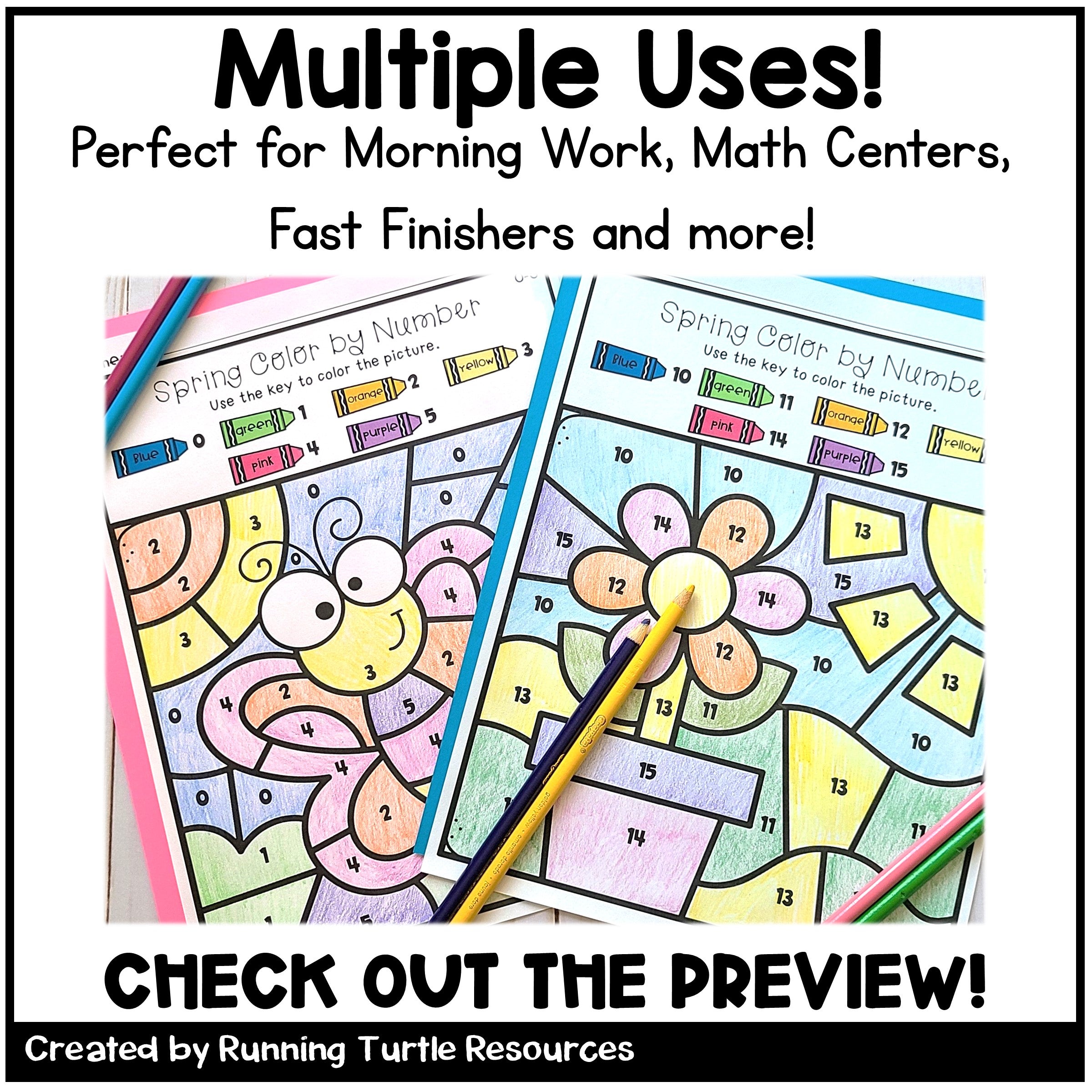 Editable Color by Code Numbers 0-20 Seasonal BUNDLE