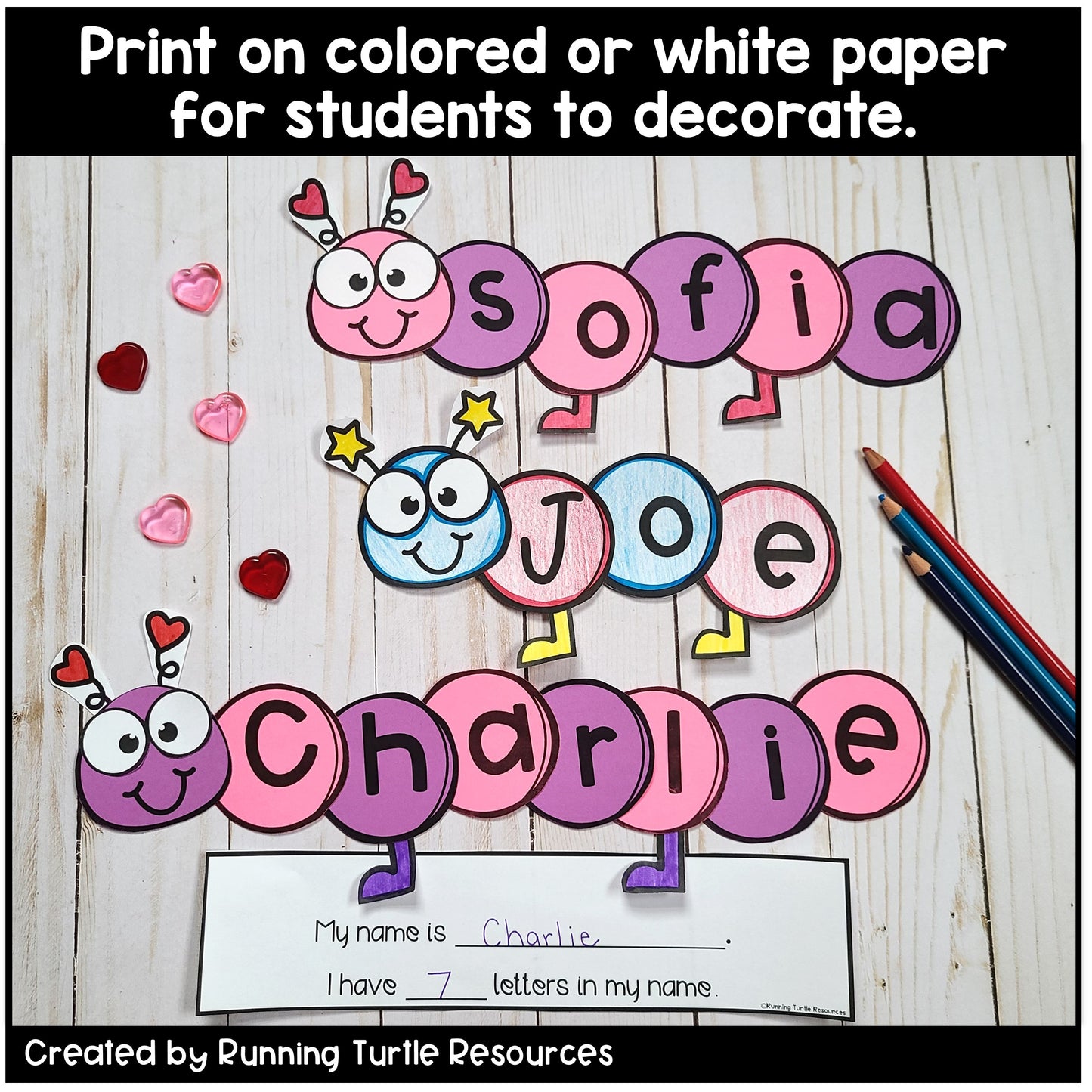 Editable Valentine Name Craft l Love Bug Activity