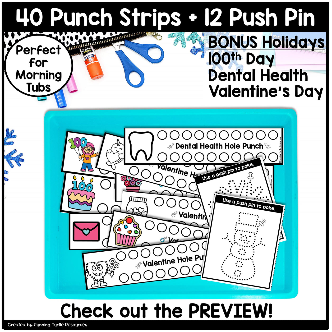 Winter Fine Motor Printables for Preschool, PreK and Kindergarten