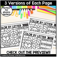 Pets Color by Letter and Beginning Sound Pages