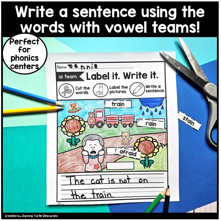 Vowel Team Labeling Worksheets