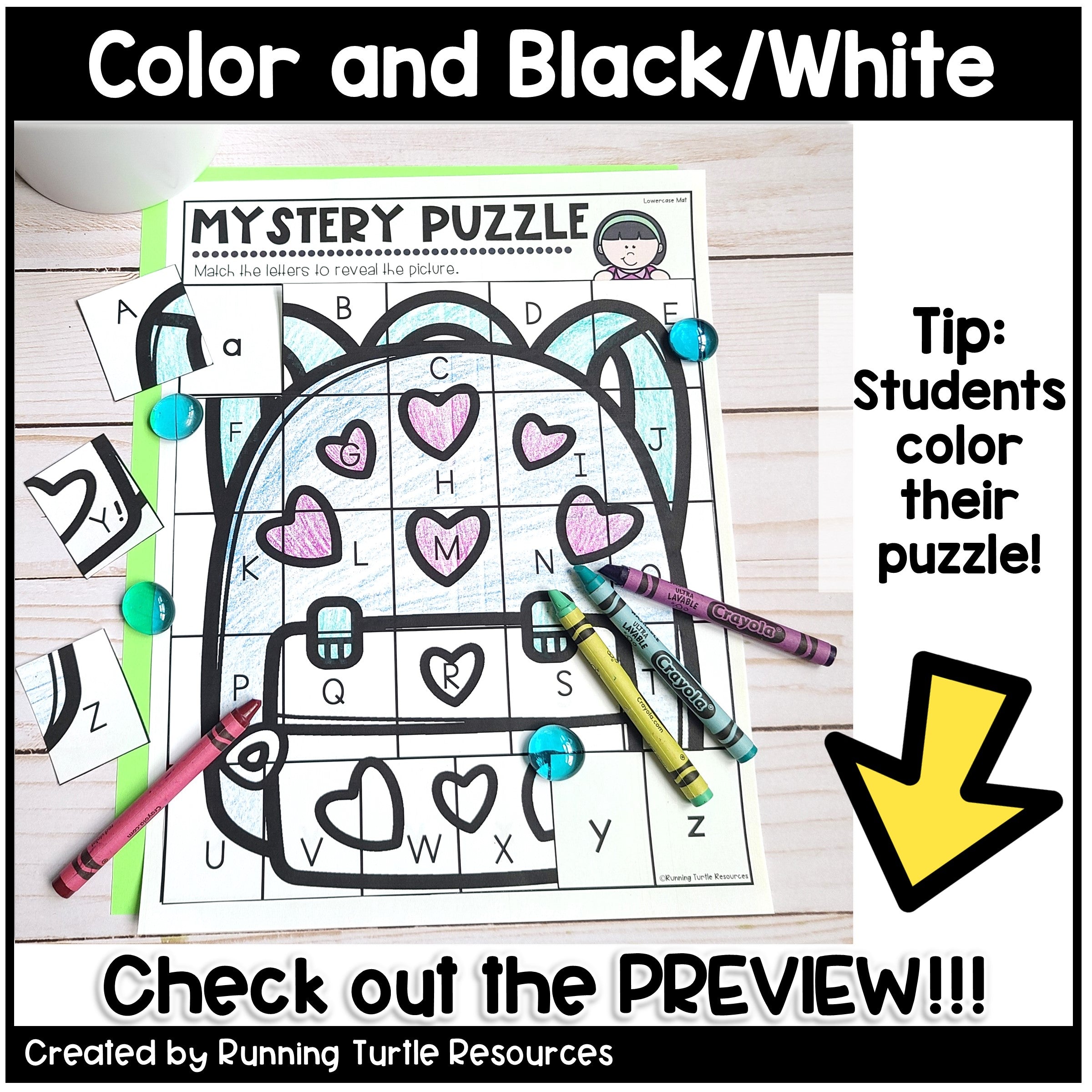 Back to School Letter and Beginning Sounds Match Puzzles